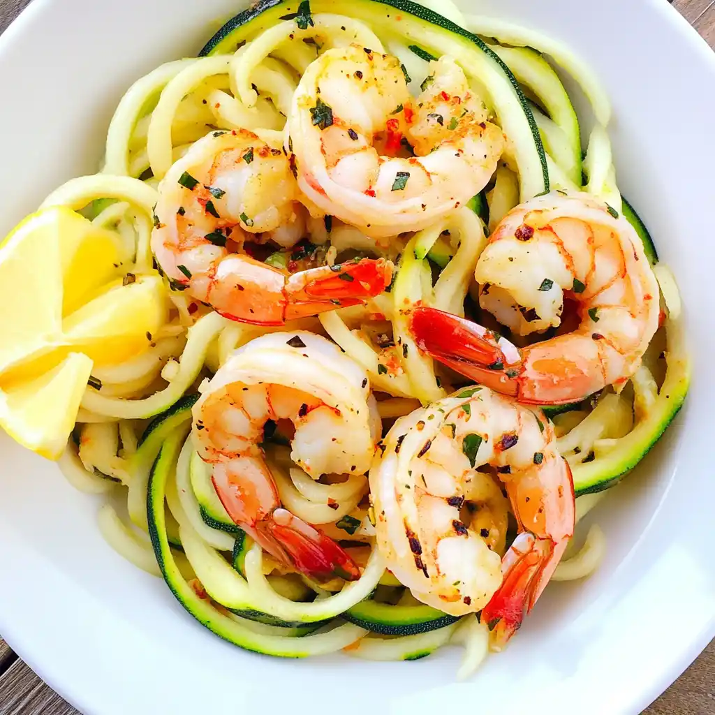 Spicy Garlic Shrimp Scampi with Zucchini Noodles