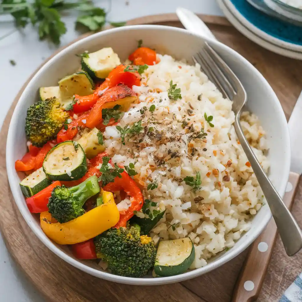 Cauliflower Rice Bowl with Roasted Vegetables