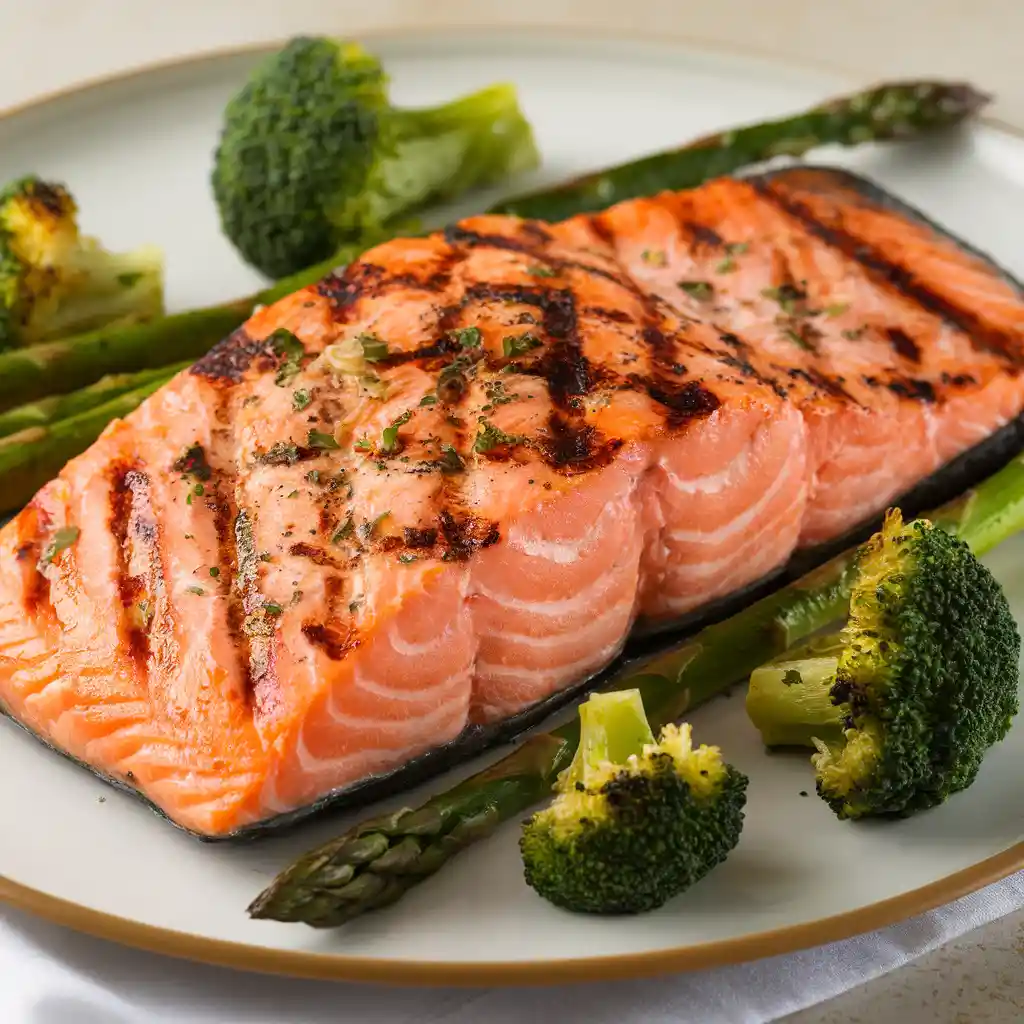 Grilled Salmon with Roasted Vegetables