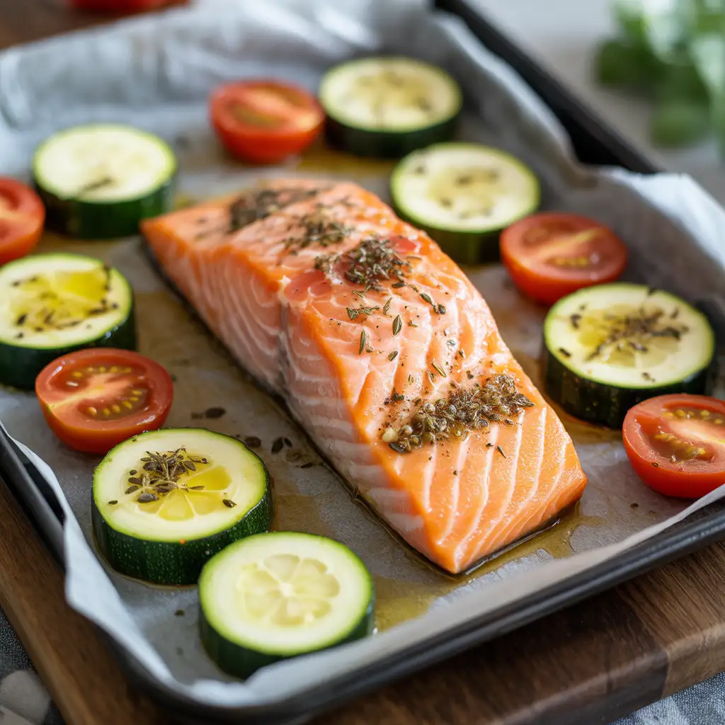 Salmon with Roasted Vegetables