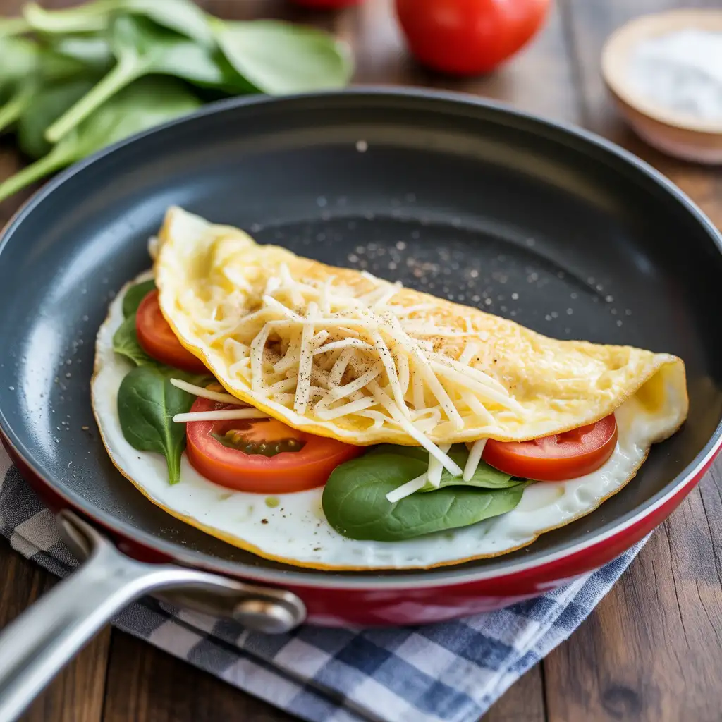 Egg White Omelet with Spinach and Tomatoes