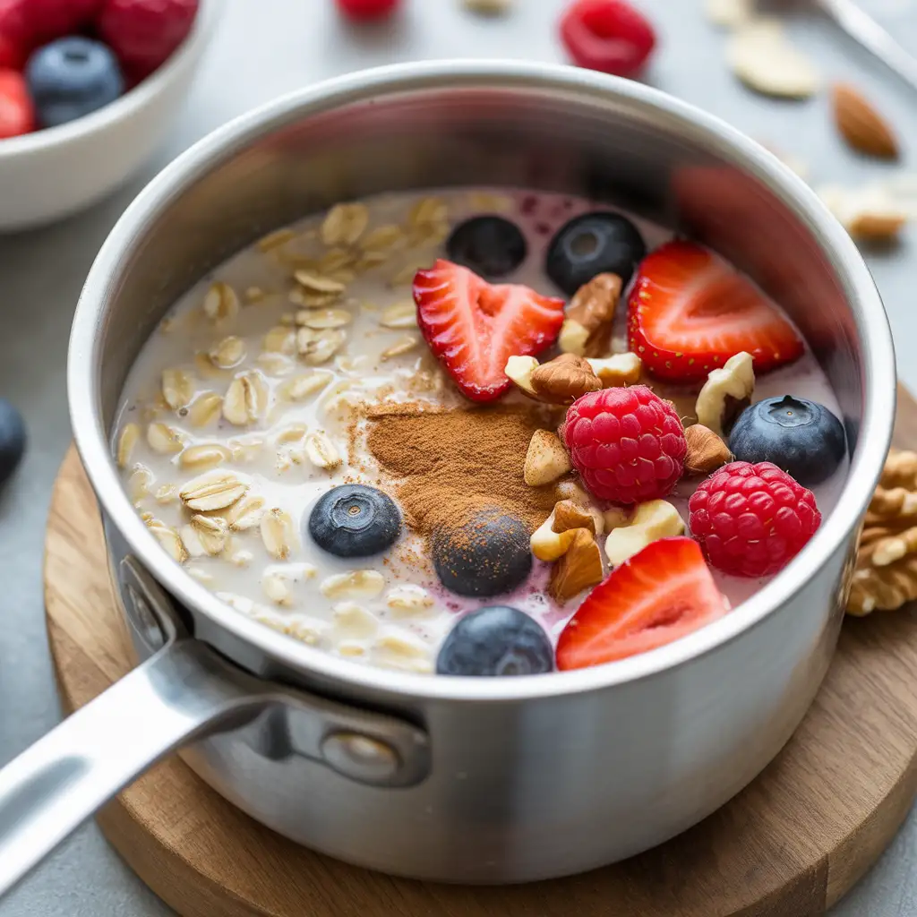 Oatmeal with Berries and Nuts