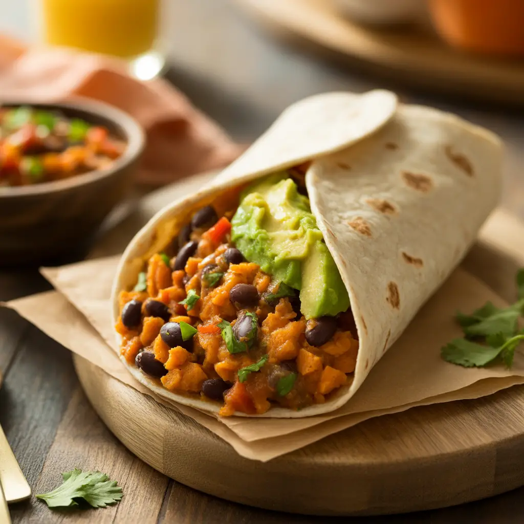 Sweet Potato and Bean Breakfast Burrito