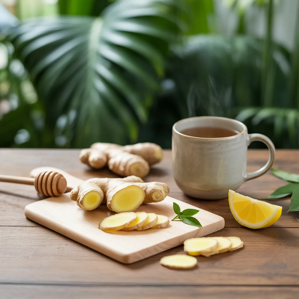 Ginger and Ginger tea on platter