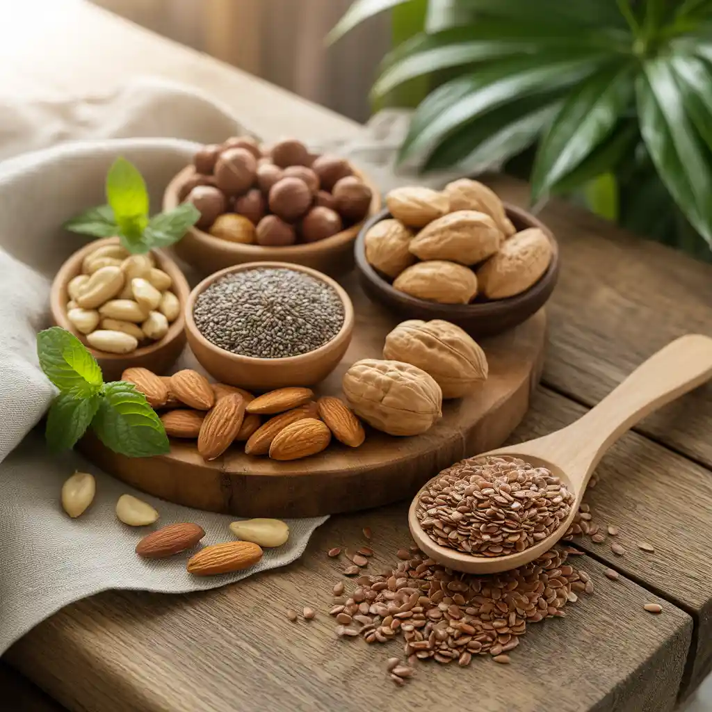 Nuts and seeds on a platter