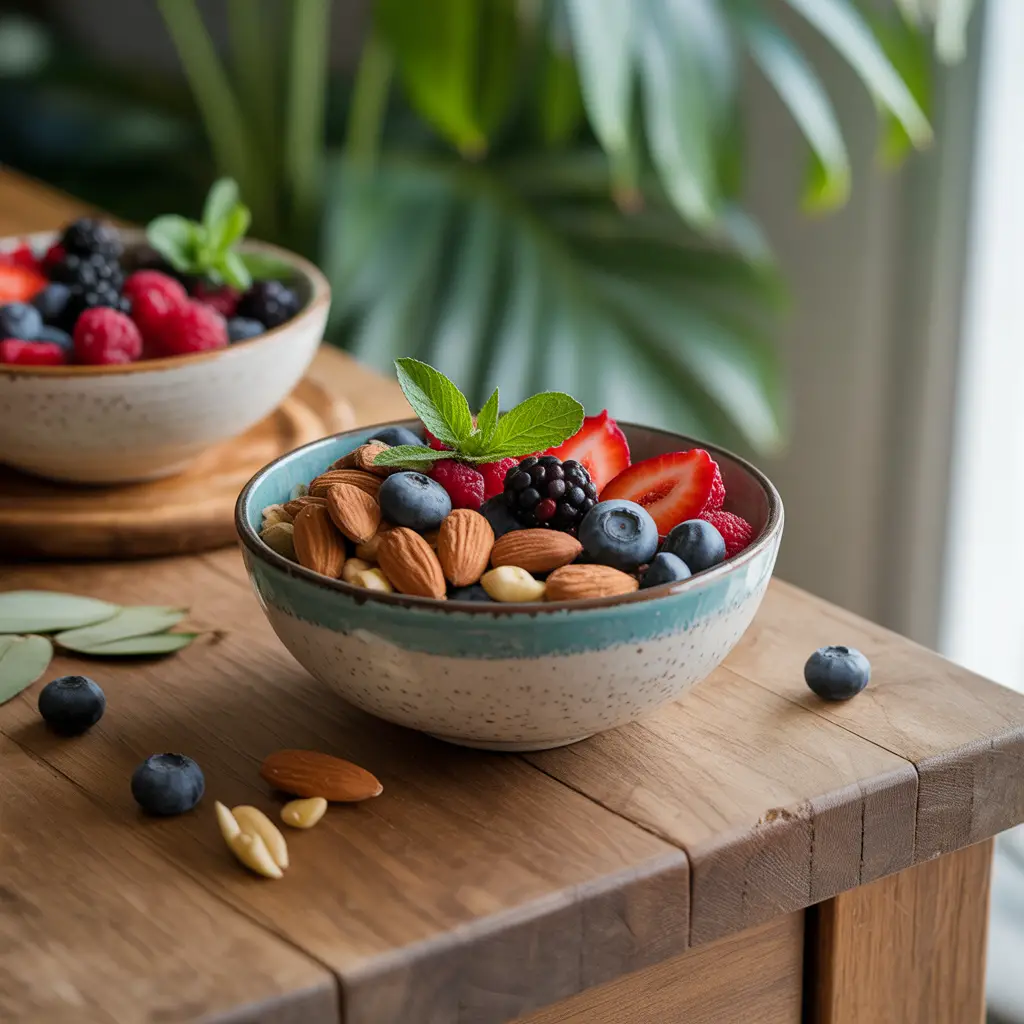 berry and nuts snack