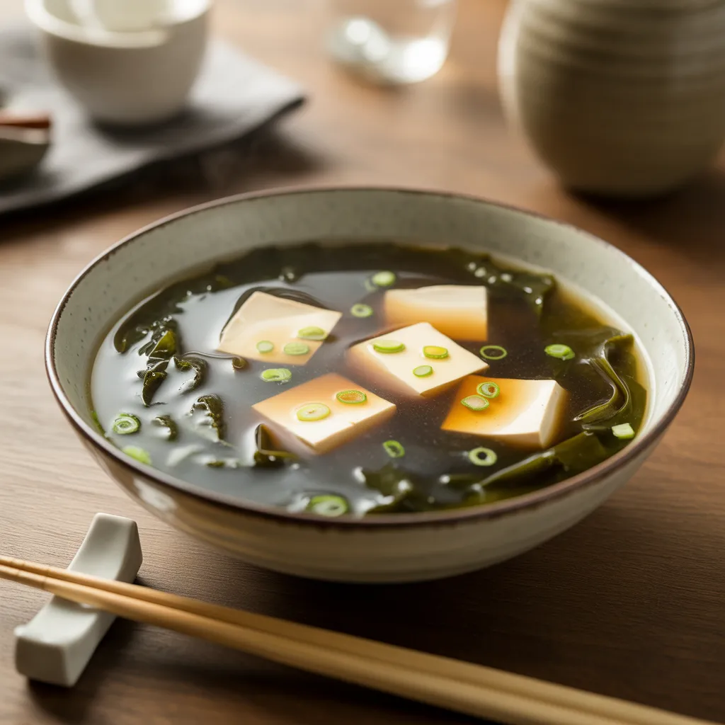 Miso Soup with Tofu and Seaweed