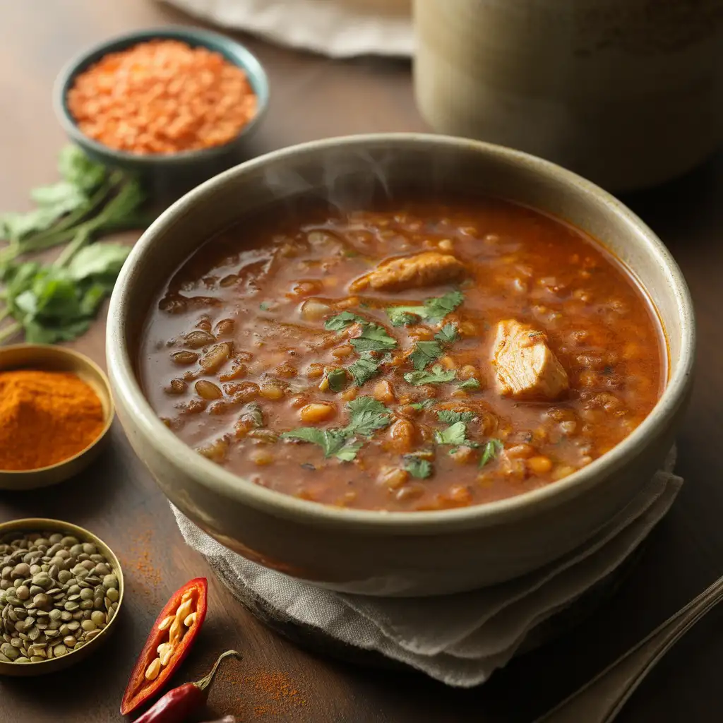 Spicy Chicken and Lentil Soup