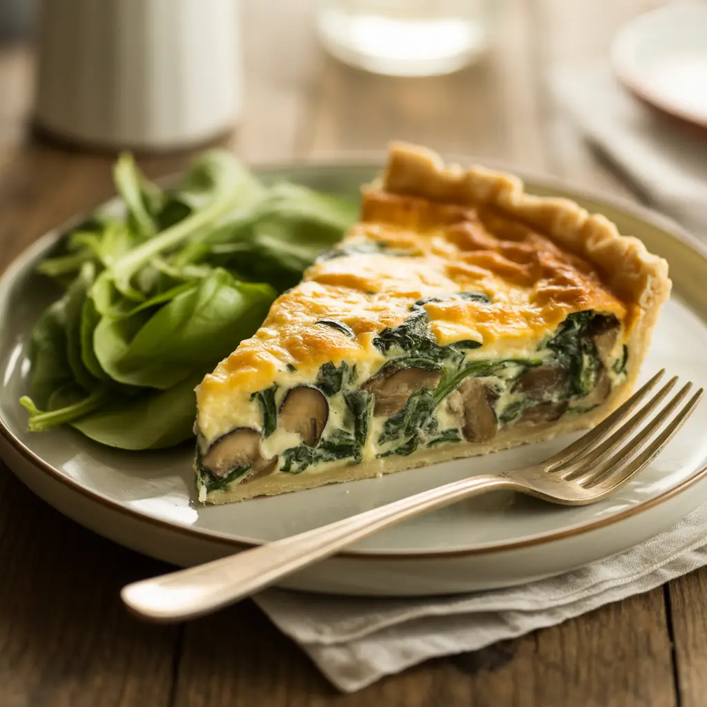 Spinach and Mushroom Quiche