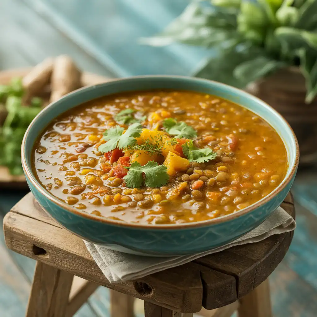 Lentil Soup with Turmeric and Ginger