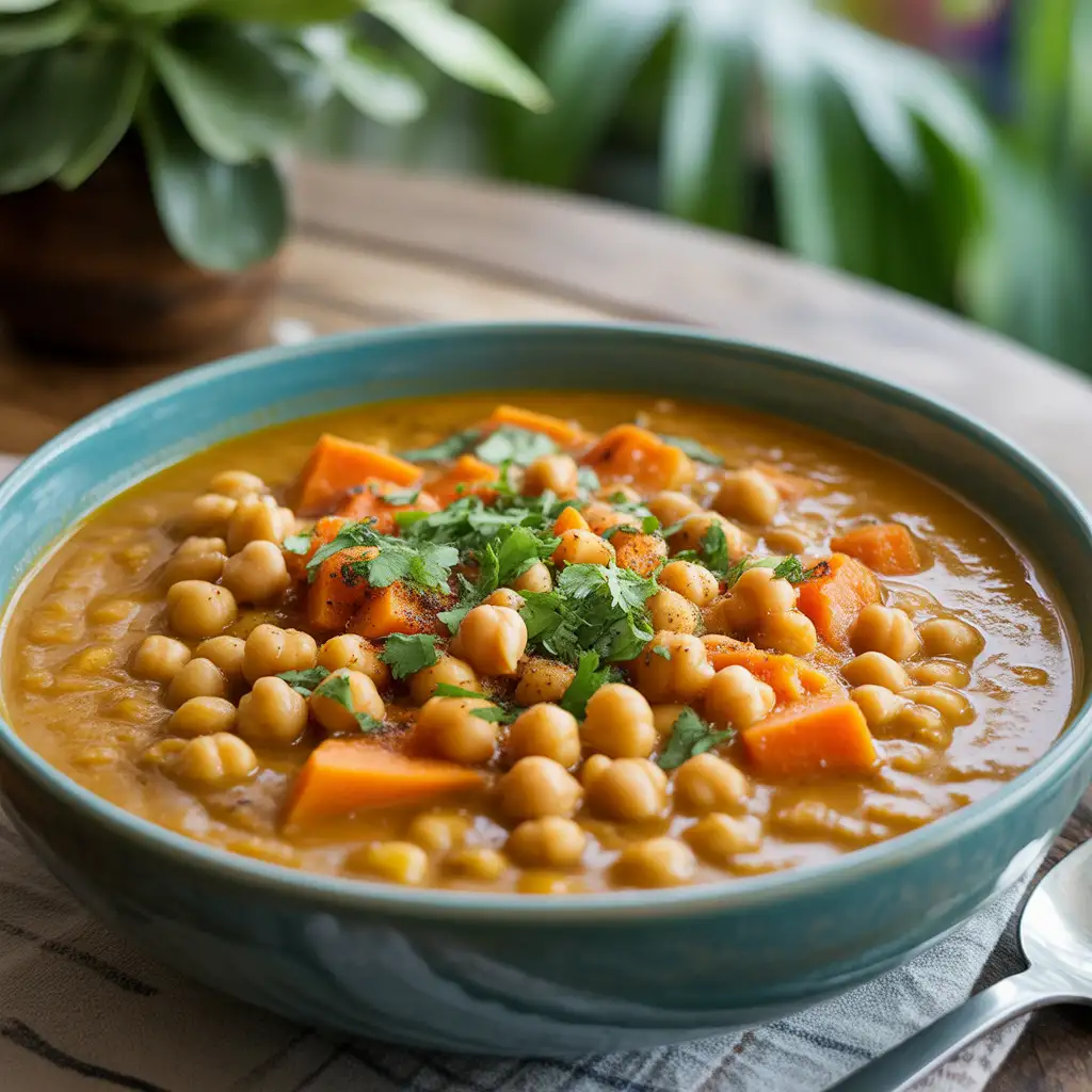 Curried Chickpea and Sweet Potato Soup