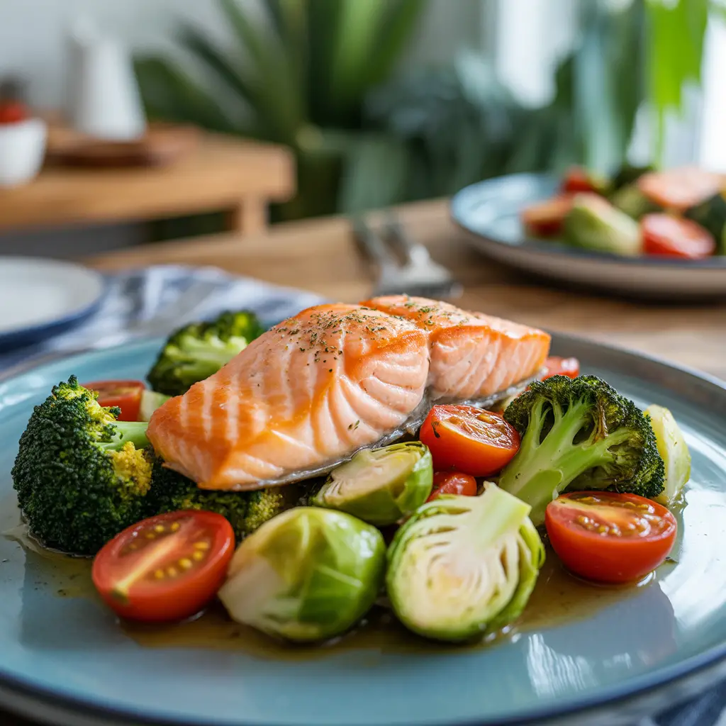 Salmon with Roasted Vegetables