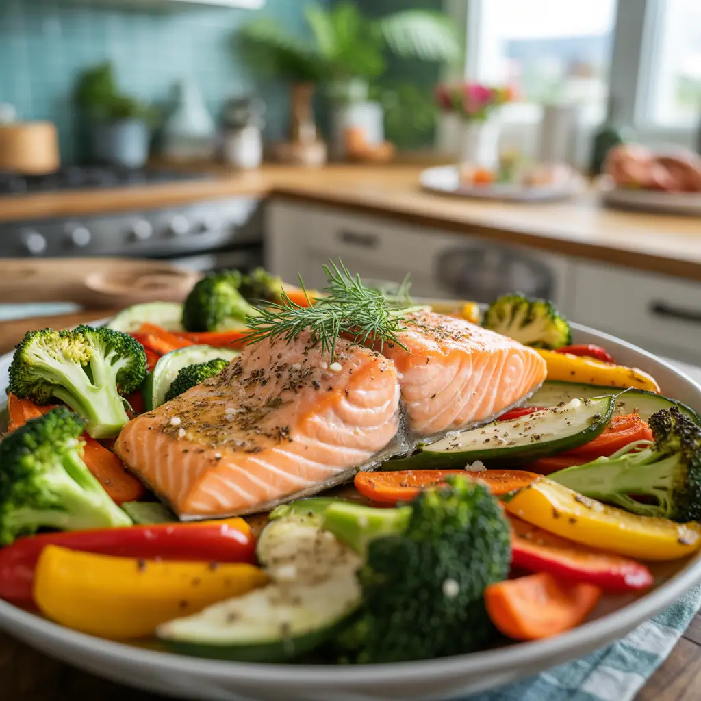 Salmon with Roasted Vegetables