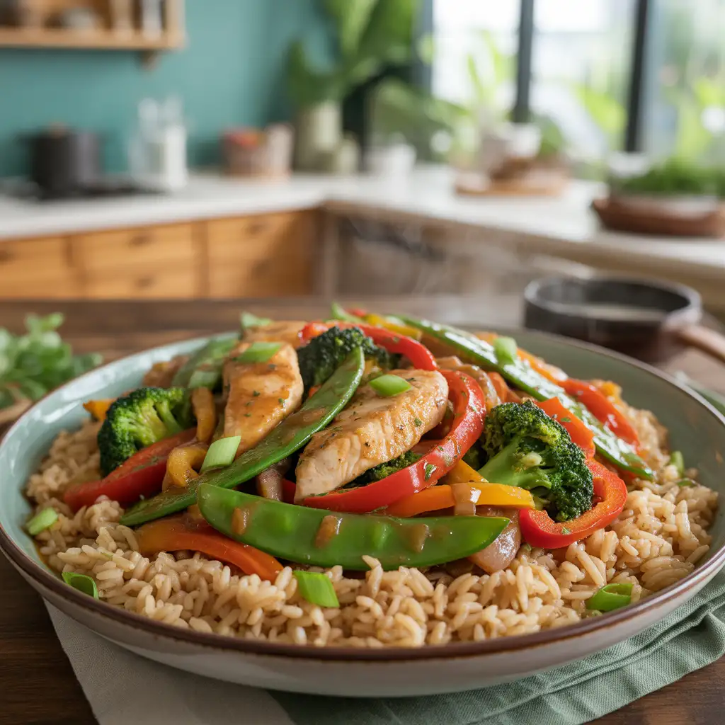 Chicken Stir-Fry with Brown Rice