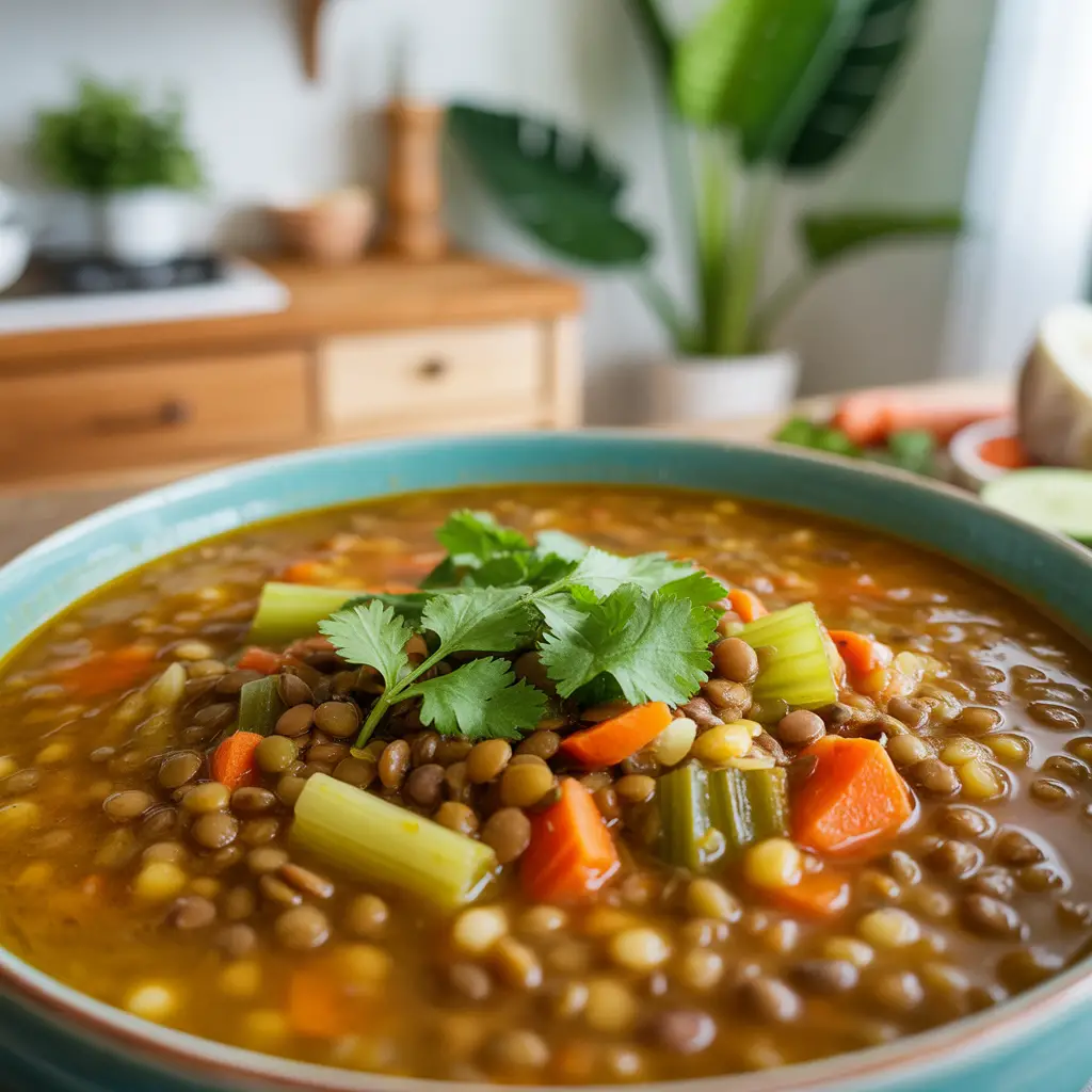Lentil Soup with Turmeric and Ginger