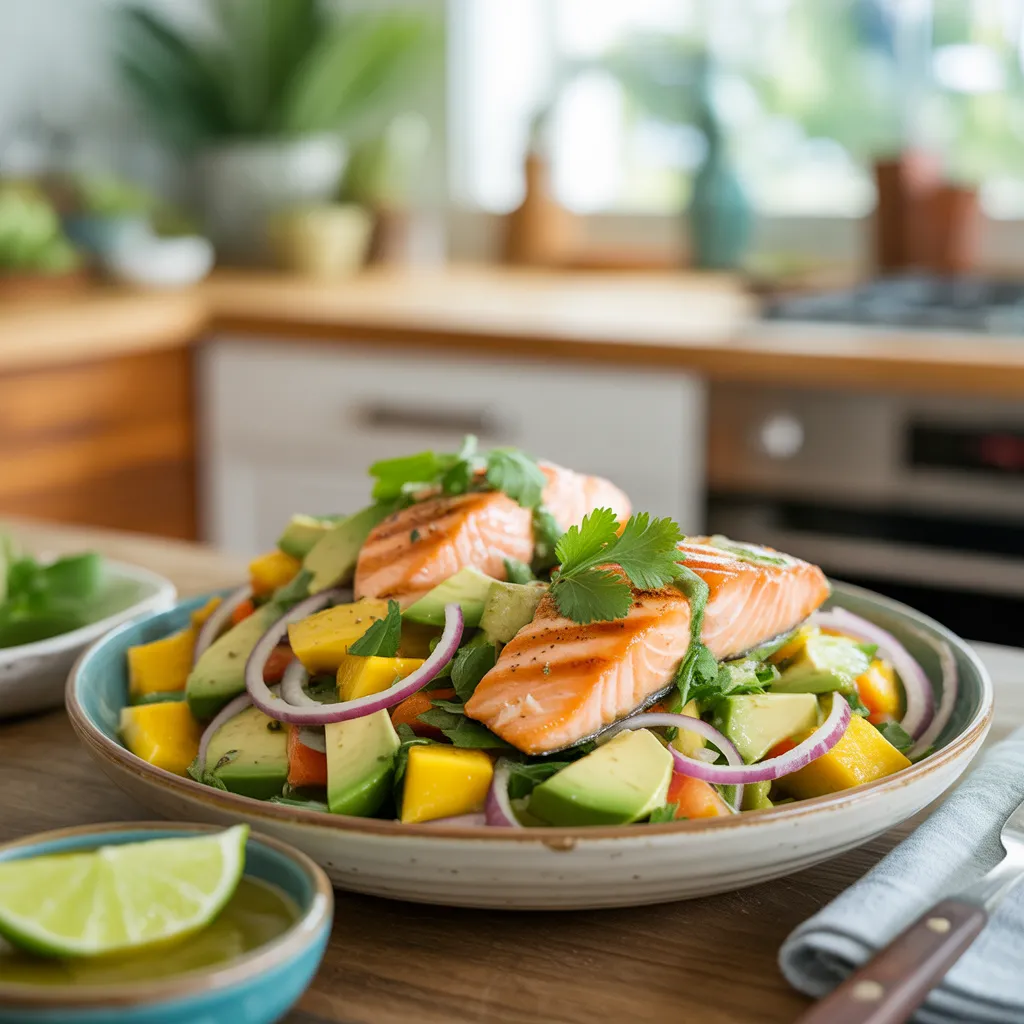 Grilled Salmon and Avocado Salad