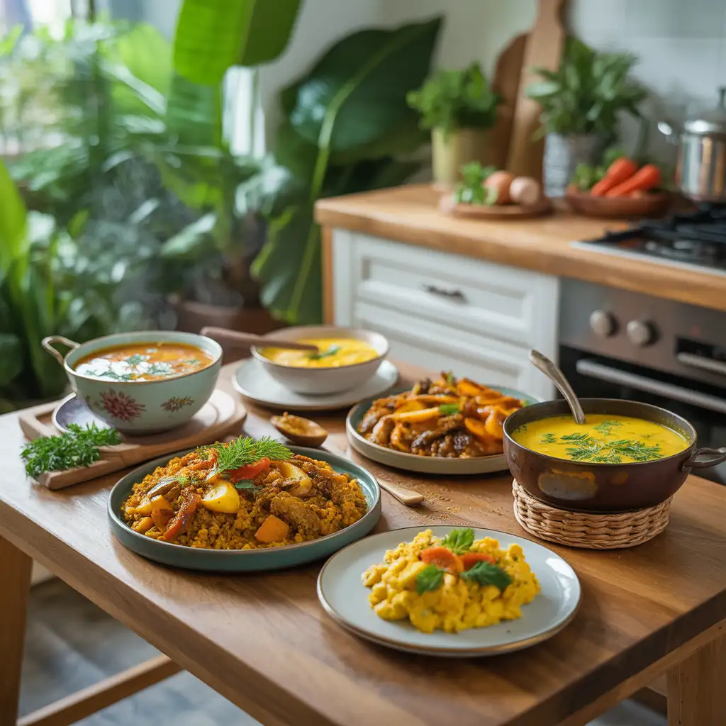 Dishes with turmeric