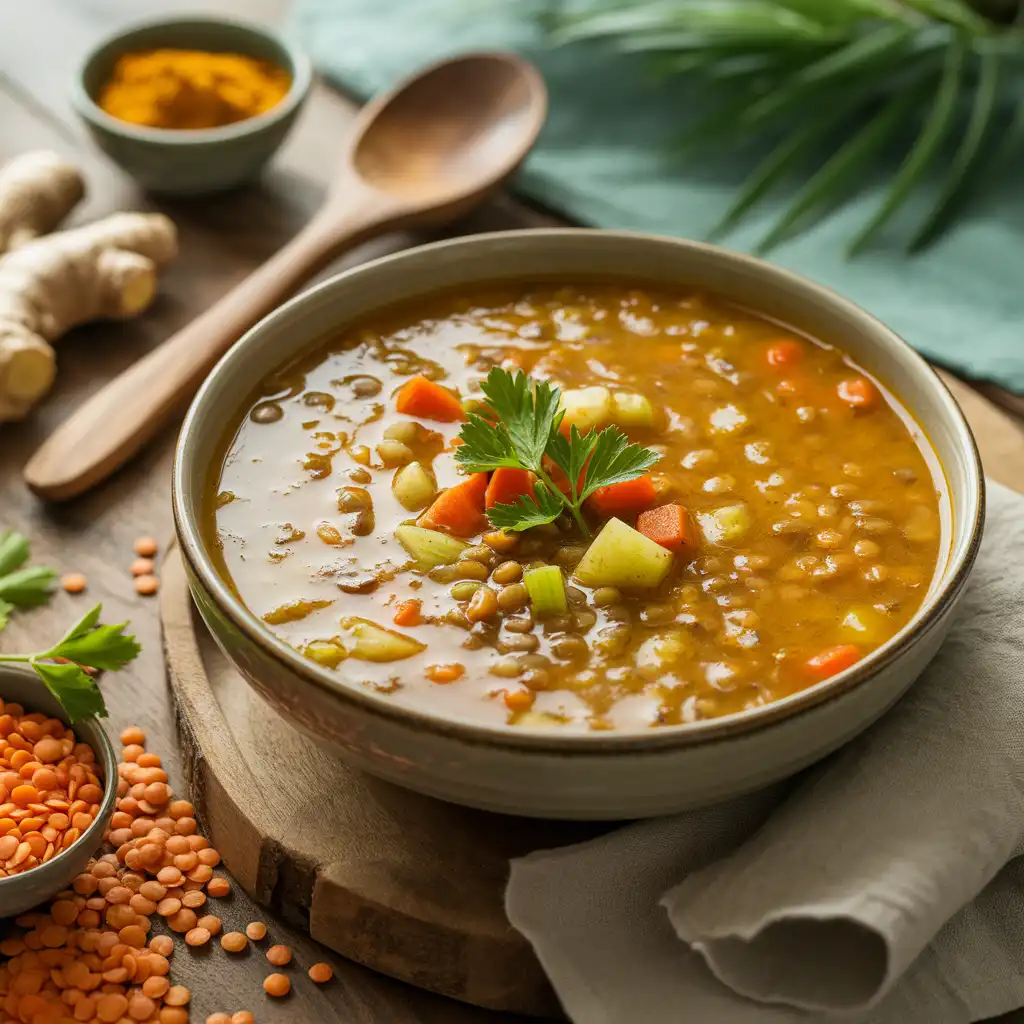 Lentil Soup with Turmeric & Ginger