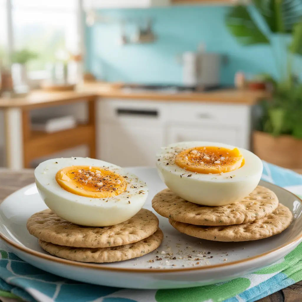 Hard-Boiled Eggs and Whole-Wheat Crackers