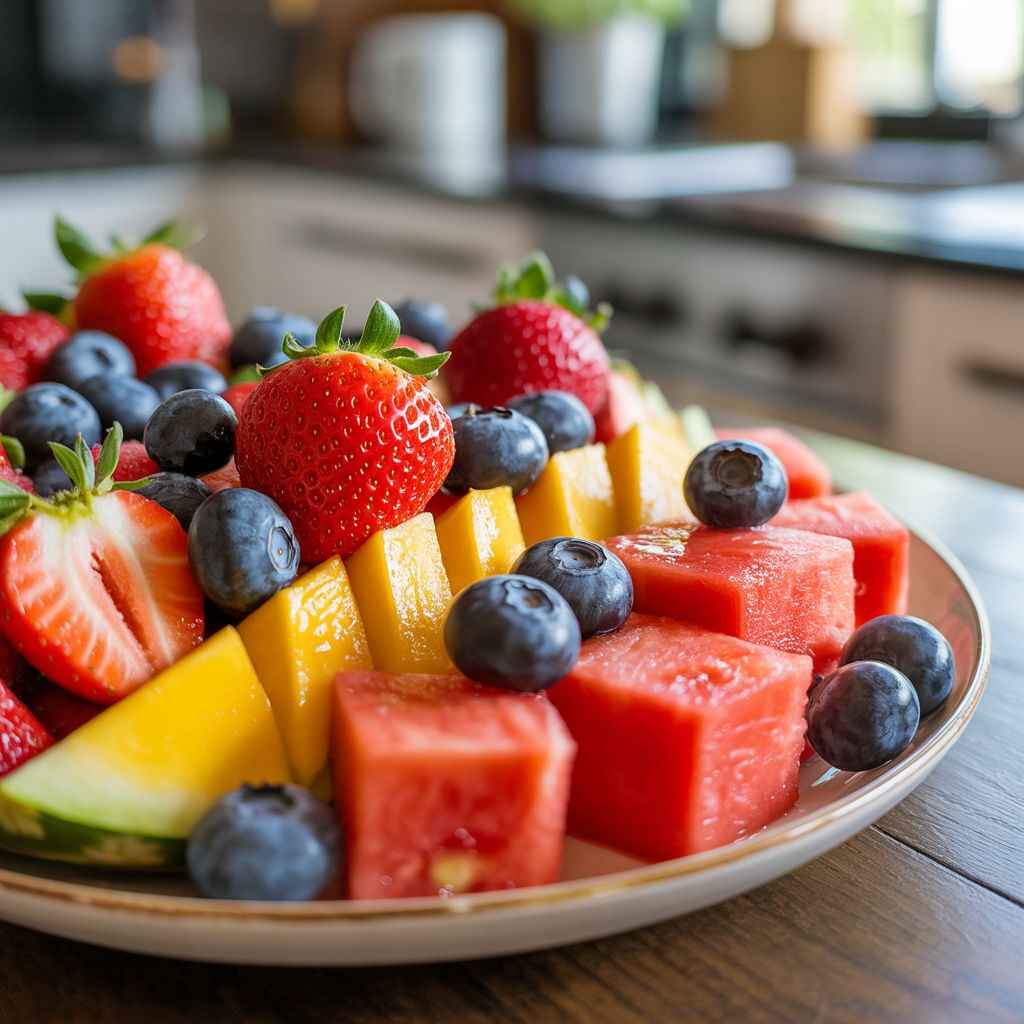 Colorful fresh fruits as natural sweet alternatives