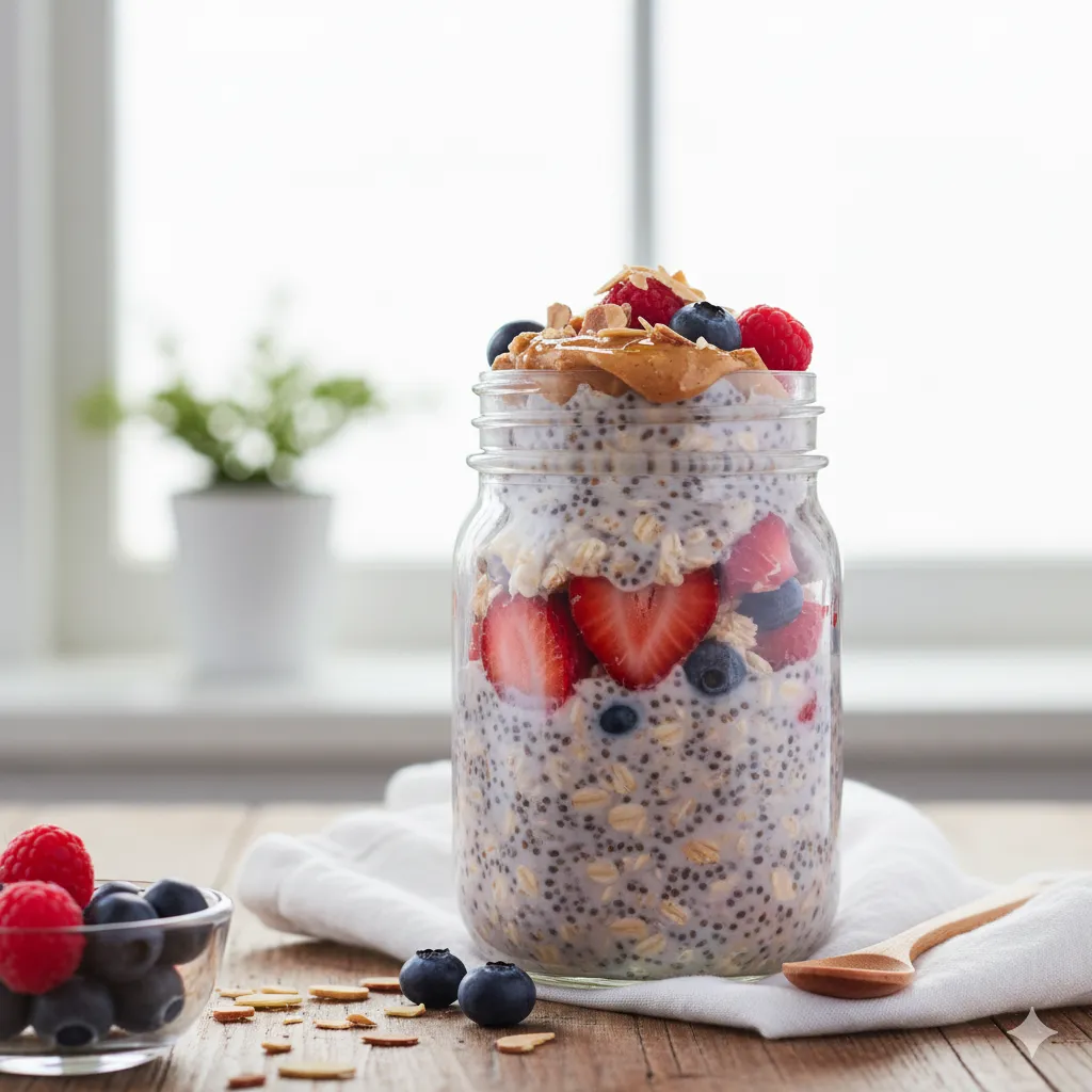 Berry and Almond Overnight Oat