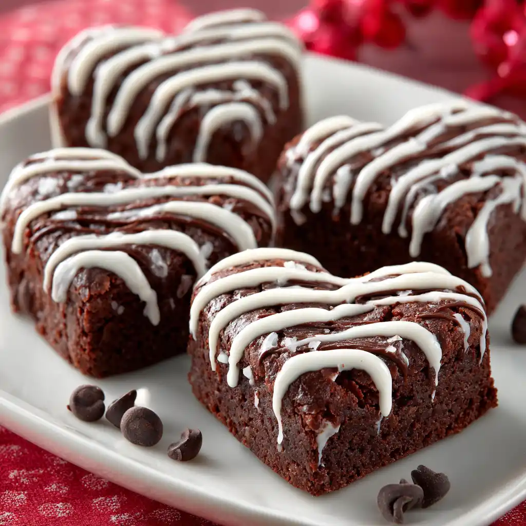 Brownie Bites with White Chocolate Drizzle