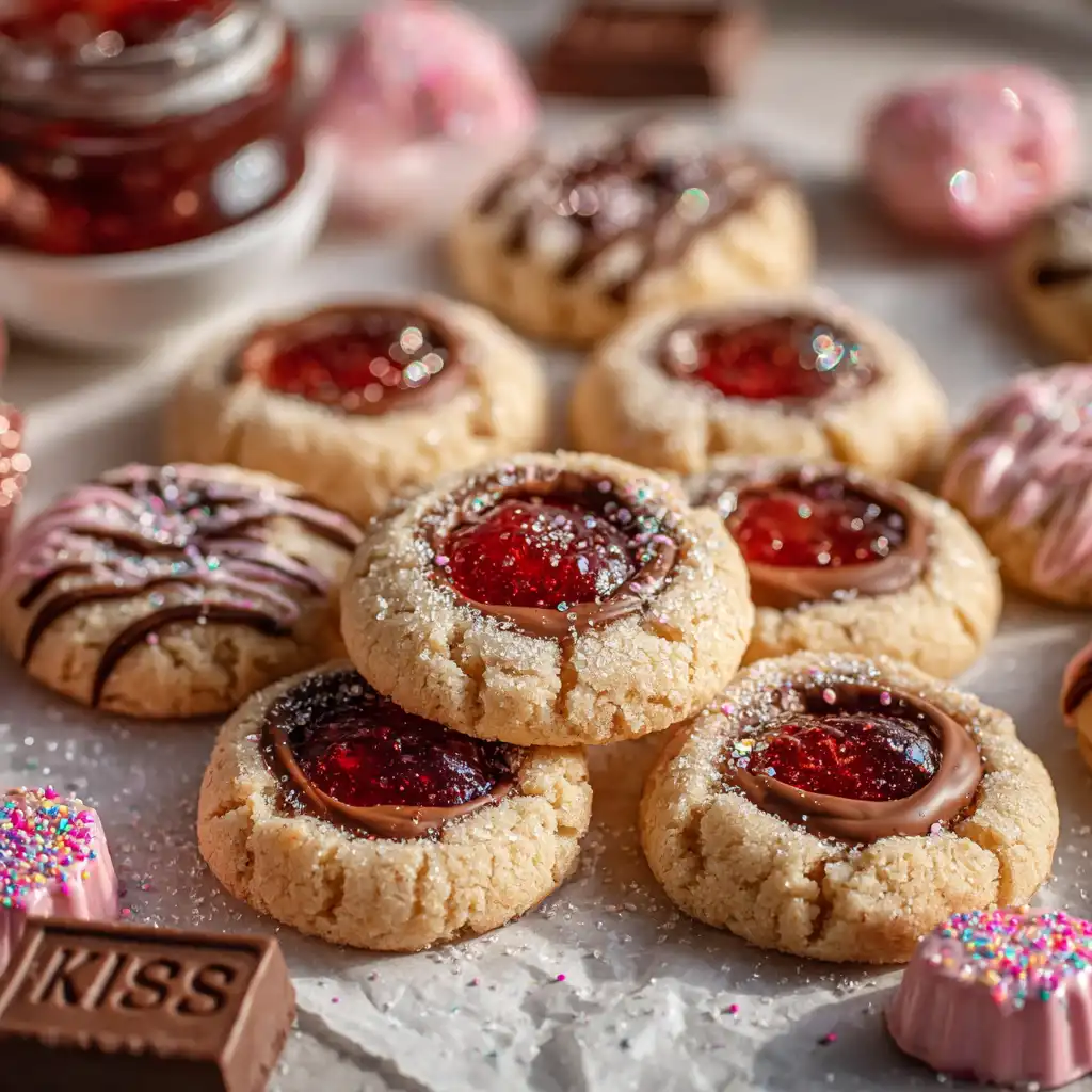 Strawberry Kiss Thumbprint Cookies